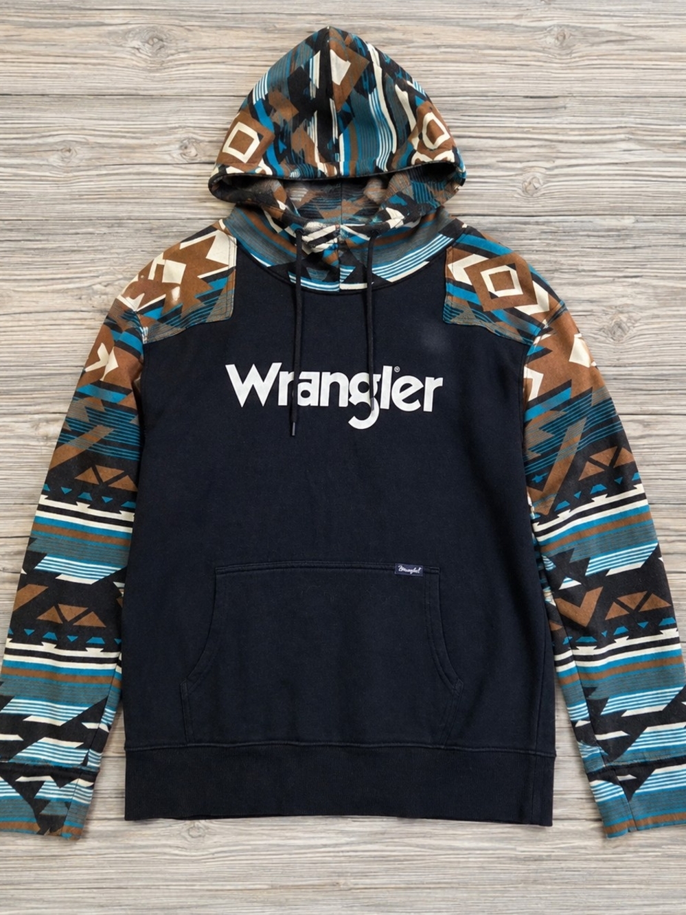 Wrangler Retro Women's XL Aztec Southwestern Western Hoodie Black